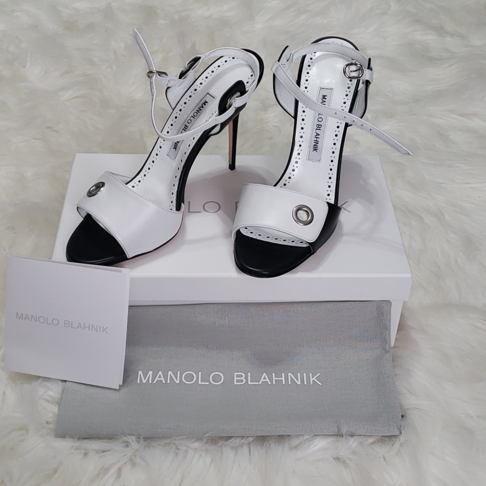 MANOLO BLAHNIK KUKA COLOR BLOCK SANDAL